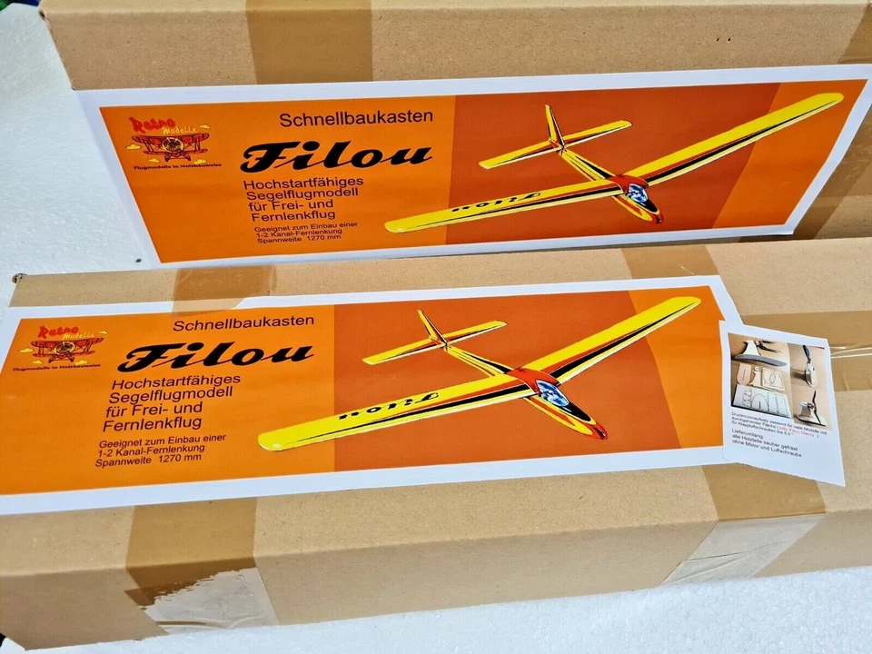Retro Flugmodellbaukasten Filou Frei- und Fernlenkflugmodell Spannweite 1270 mm