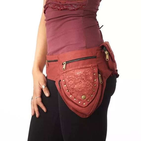 Canvas Utility Belt Festival Belt Pouch Hip Bag Fanny Pack 