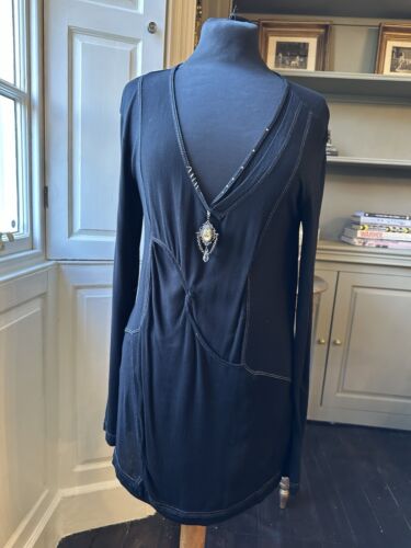 Elisa Cavaletti Black Long Sleeve Top Made In Italy Size Small /10 - Picture 3 of 6