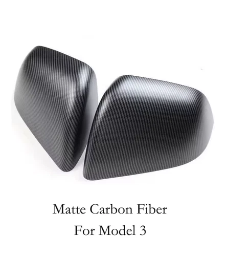 Carbon Fiber Style Side Mirror Protector Cover Caps FOR Tesla Model 3 2017-2020