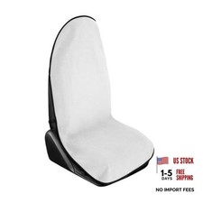 Premium White Waterproof Car Towel Seat Cover - Sweating Non-Slip - 1pc - Front