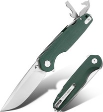 FLISSA Multitool Folding Pocket Knife 3.3" D2 Blade Liner Lock Glass Breaker USA