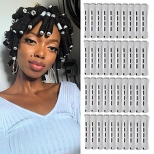 Perm Rods Set for Short Natural Hair 40pcs Gray Plastic Cold Wave Rods Hair Curl