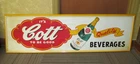Vintage COTT BEVERAGES Tin Soda Sign Embossed "It's COTT To Be Good"  NOS ~ LQQK