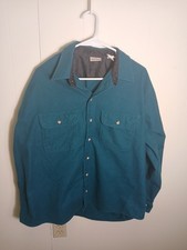 VTG Field Stream Forest Green Cotton Flannel Outdoor Camp Shirt XL EUC