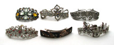 Lot of 6 Vintage Barrettes Hair Clip Accessories Rhinestone Butterfly Conair