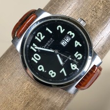 Caravelle by Bulova Men 43B30 Dress Date Leather Quartz Analog 40mm Watch 7"