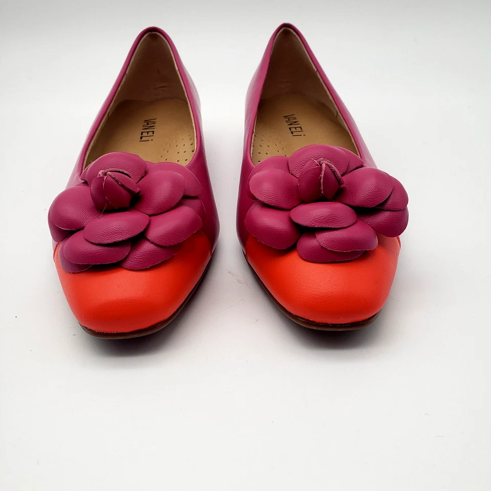Vaneli Tasina Cap Toe Leather Comfort Flats Pink Red Womens Size 7N NWOB - Image 2 of 4