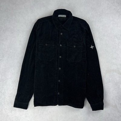 Stone Island Jumbo Cord Overshirt Medium Jacke Schwarz Shacket Mantel 5172