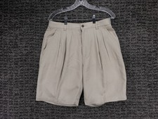 Tommy Bahama Shorts Mens 32 Actual 31 Beige Relax 100 Silk Pleated Casual Golf