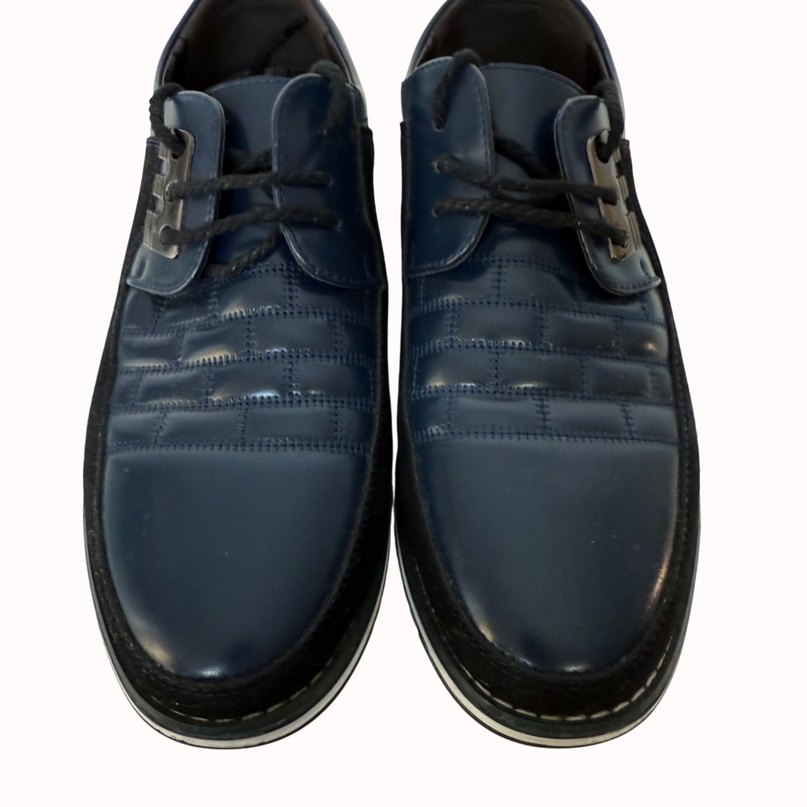 Gatsby Oxford Derby Shoes Size 8.5 Navy Blue Business Casual Shoes Retro Hipster