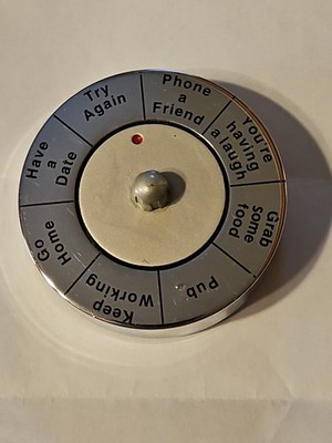 Vintage Silver Colored Metal Executive Desktop Decision Maker 70s-80s