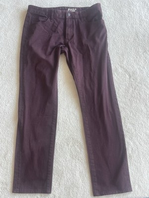 Uniqlo Skinny Tapered Fit Men's Jeans in Deep Burgundy Size 31x34 , New