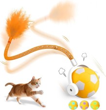 XRG Interactive Cat Toys for Indoor Cats, Automatic Moving Yellow and Orange