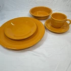 Fiesta Ware Butterscotch Retired 5 Piece Place Setting  830 345 Plates Bowl