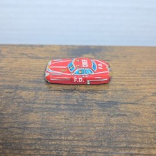 Vintage Lithograph Fire F. D. Chief Car Tin Toy 2 Inches Long 086