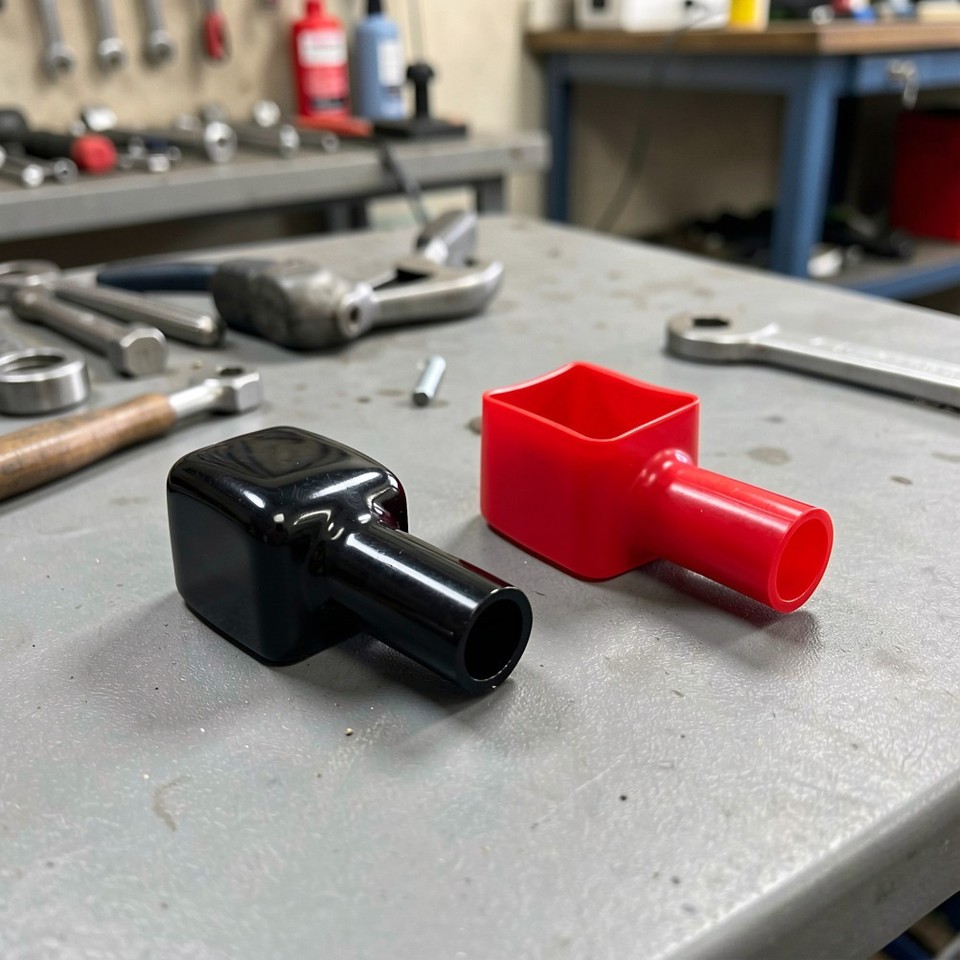 1 Pair PVC Battery Terminal Protector Caps, Marine Battery Cable Boot ...