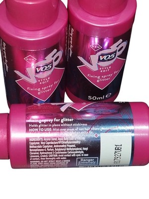 VO5 Style Edit gefärbtes Haar Glitzer mit 50ml Fixierspray 3er Pack