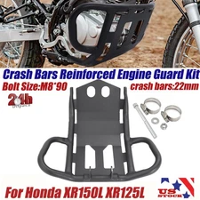 For Honda XR150L XR125L Heavy-Duty Crash Bar Engine Guard 22mm-Skid Plate M8*90