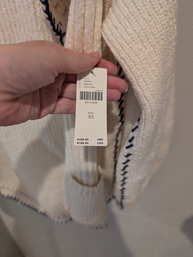 Anthropologie Maeve Whipstitch Collared Open Cardigan Sweater Size XS NWT - Picture 6 of 8