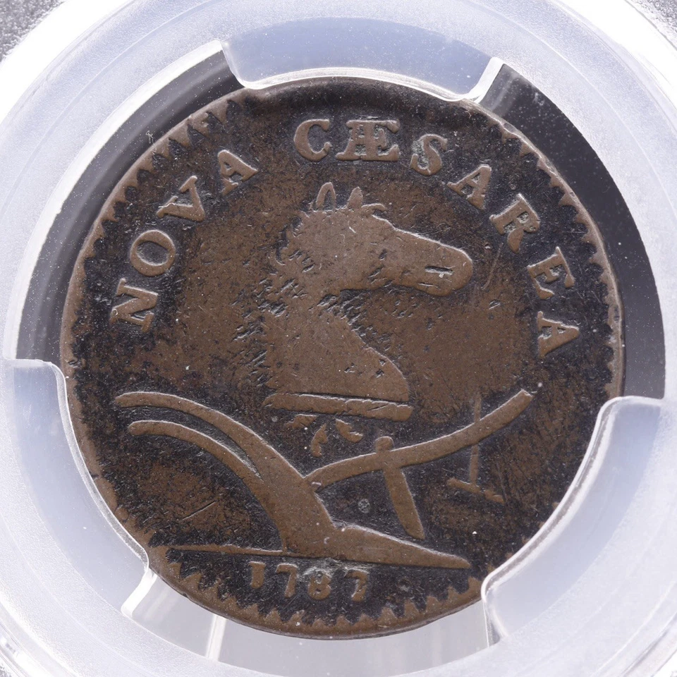 1787 M 63-s R-2 NGC VF 25 Sprig Above Plow New Jersey Colonial Copper Coin - Image 4 of 4