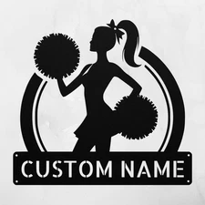 Personalized Cheerleader Metal Sign Custom Sports Decor Gift for Cheer Fans