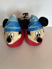 Disney Junior MICKEY MOUSE Plush Sock Top Slip-on Slippers Toddler Size 11-12