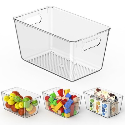 Clear Pantry Organizer Bins, Plastic Organizers & Storage Containers, Cabinet...
