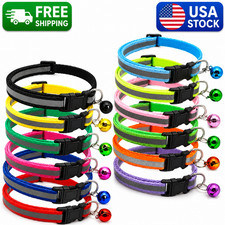 Reflective Cat Safety Collar with Bell for Cat Kitten Small Dog Nylon Adjustable