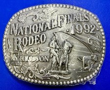 1992 Hesston NFR National Finals Rodeo Cowboys Western NOS Adult Sz Belt Buckle