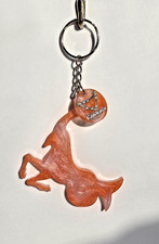 Keychain/Astrology/Gift/Resin/Key Ring/Handmade/Unique/Zodiac/Pink/Capricorn