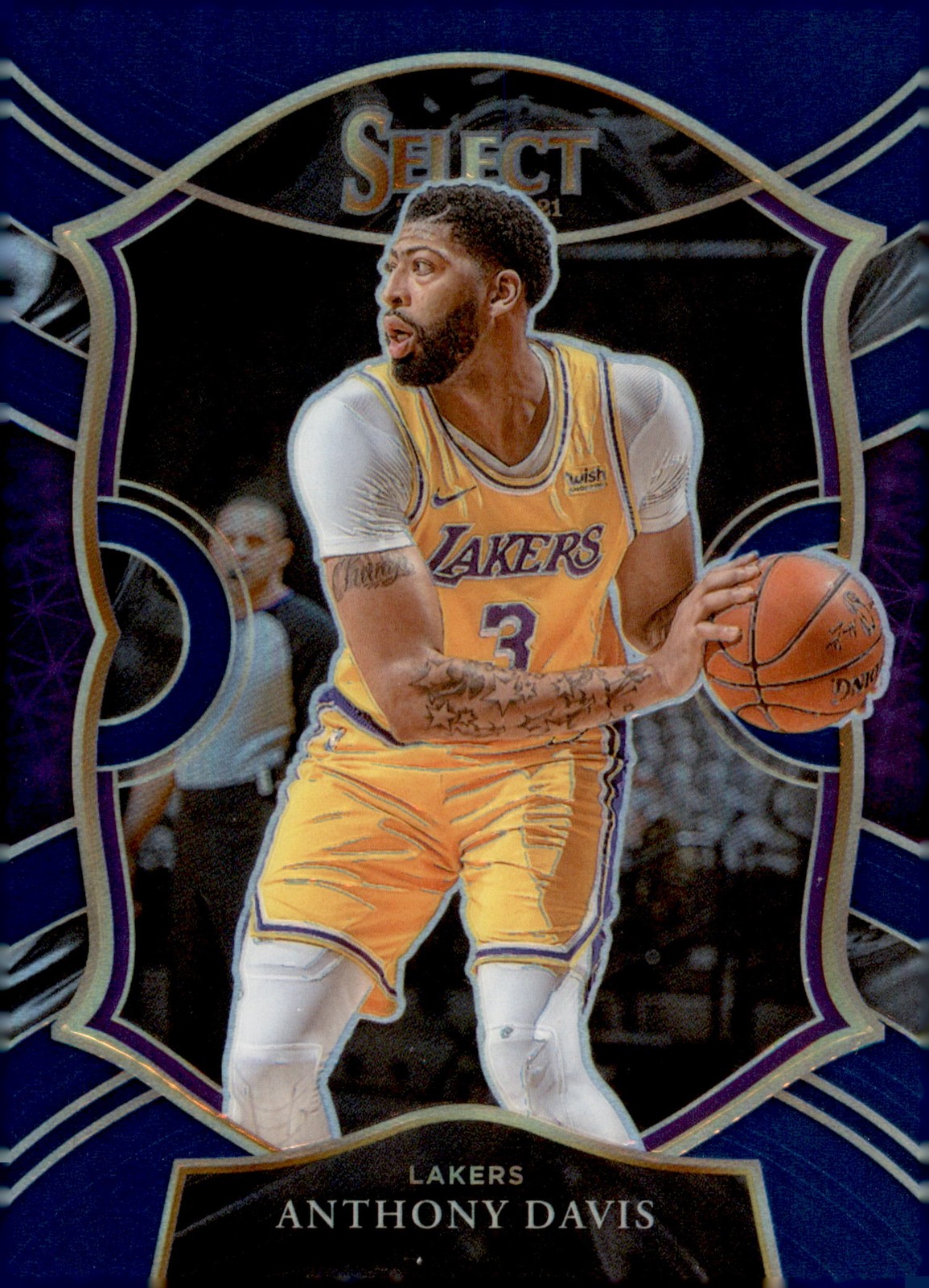 2020-21 Panini Select #45 Anthony Davis Blue Prizms