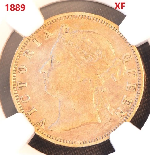 1889 CHINA HONG KONG 20C  Silver Coin NGC XF Details