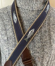Striped Bass Web Men’s Belt  with leather tabs size 40 made in USA