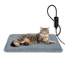 Heated Cat Bed, Waterproof Adjustable Temperature Dog Cat Heating Pad with Timer