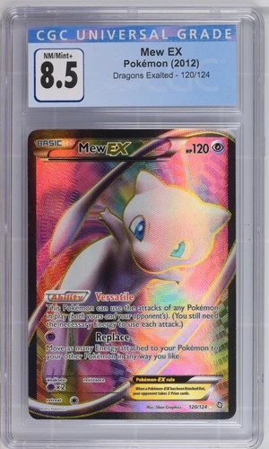 CGC 8.5 Old Cert Mew EX 2012 Dragons Exalted 120/124 Ultra Rare Holo Pokemon