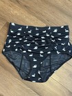 Torrid Ruched High-Waist Swim Bottoms Black/White Swan Animal Print Plus 0 — photo 1