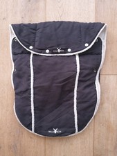 Wallaboo Buggy Footmuff Faux Suede Cosy Lining Hooded Black/Cream