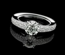 2Ct Round Cut Lab Created Diamond Engagement Ring 14K White Gold Finish