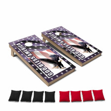 God Bless America Premium CORNHOLE BEANBAG TOSS GAME Set with Tossing Bags