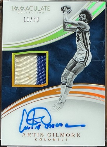 ARTIS GILMORE 2015-16 PANINI IMMACULATE HOF GAME USED PATCH AUTO 11/53 RARE