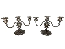 Pair of Reed Barton Francis I Sterling Weighted X569 Candlestick Candelabra 1