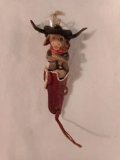 Christmas Ornament Steer In Gun holster