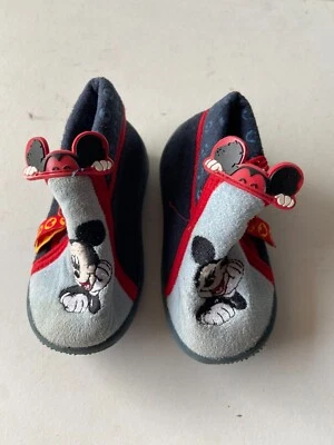 Chaussons bébé garçon Disney – Mickey – Bleu marine – Pointure 19 - Photo 1/4