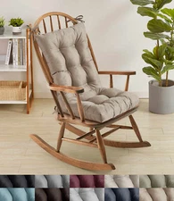 Sweet Home Collection 2 Piece Tufted Non Slip Rocking Chair Cushion Set