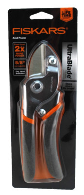 FISKARS Anvil Pruner 2X Power Lever UltraBlade Coated Steel 5/8'' Cut Capacity