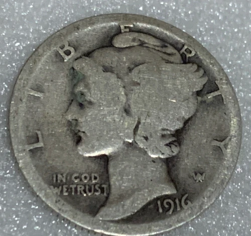 1916 S Mercury Silver Dime VG Free Shipping With Five Items A4