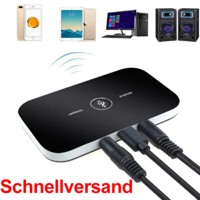 Bluetooth Wireless Audio Streaming Sender Empfänger2in1 Aux Adapter TV Kopfhörer