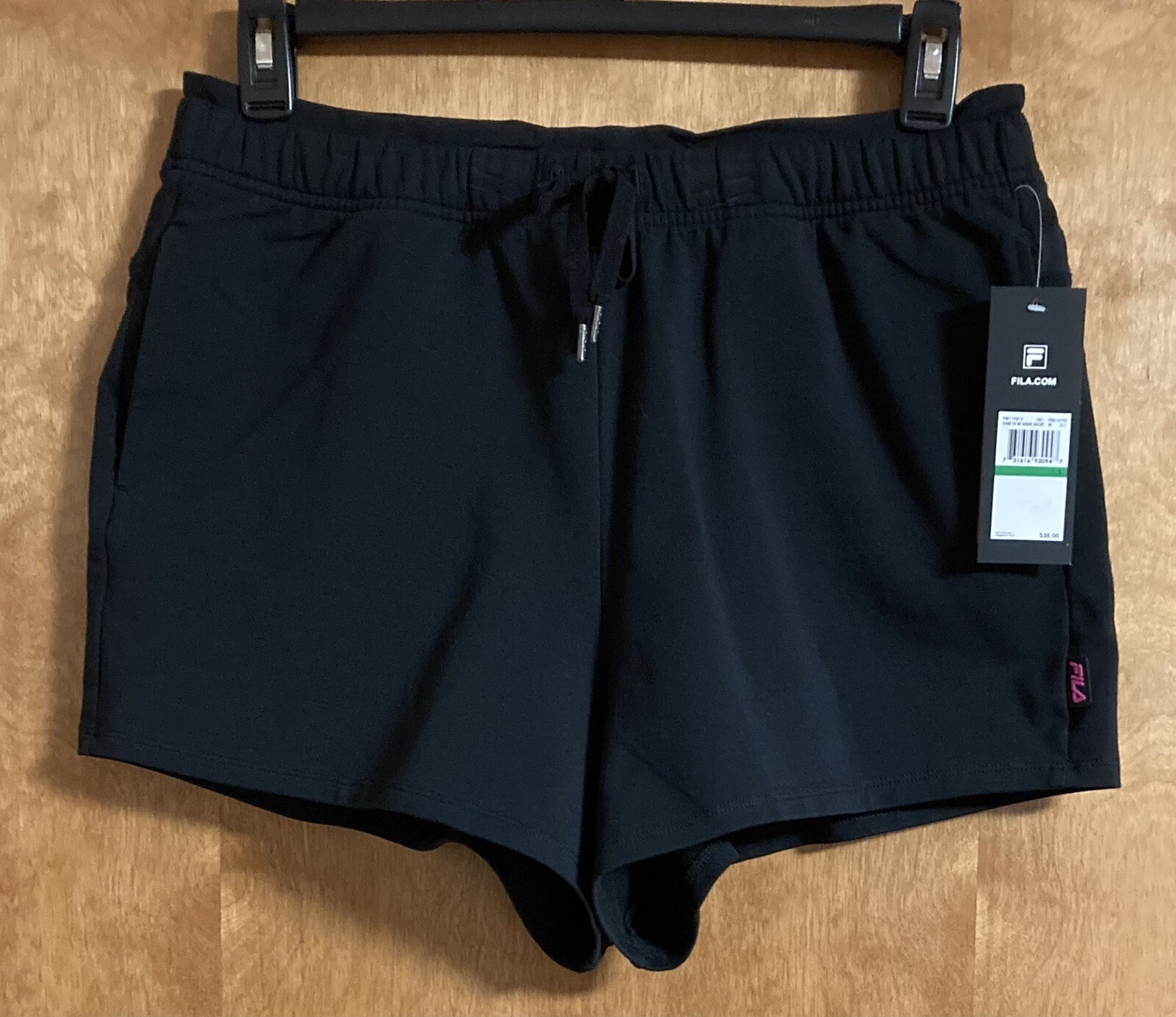 Abbigliamento attivo donna Fila atletico sportivo corto elasticizzato allenamento taglia L nero nuovo con etichetta