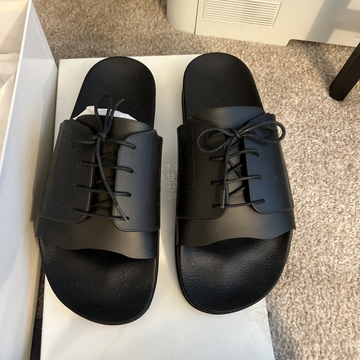 Mason Margiela lace up pool shoes new black size 40 7/7.5 | eBay